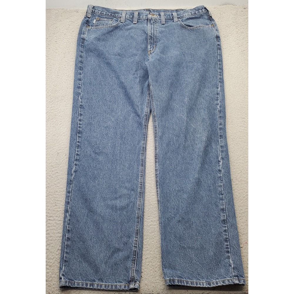 Carhartt Traditional Fit Jeans Men 44x34 Blue Denim Heavy Duty Workwear 8480-DPS